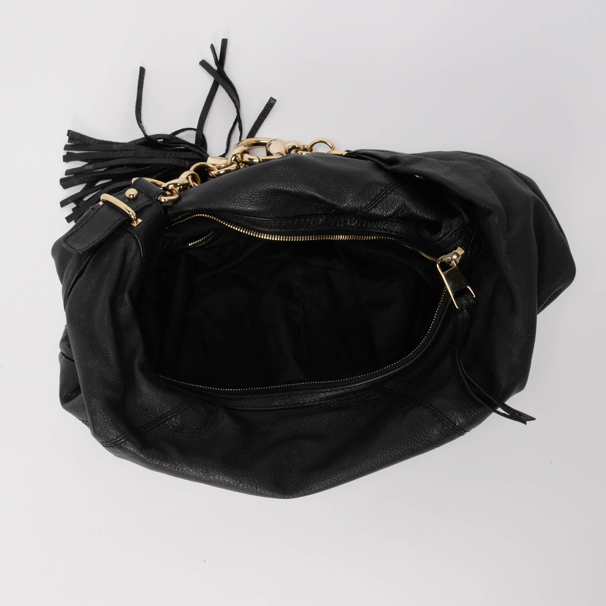 Gucci Black Calfskin Medium Sienna Hobo Bag