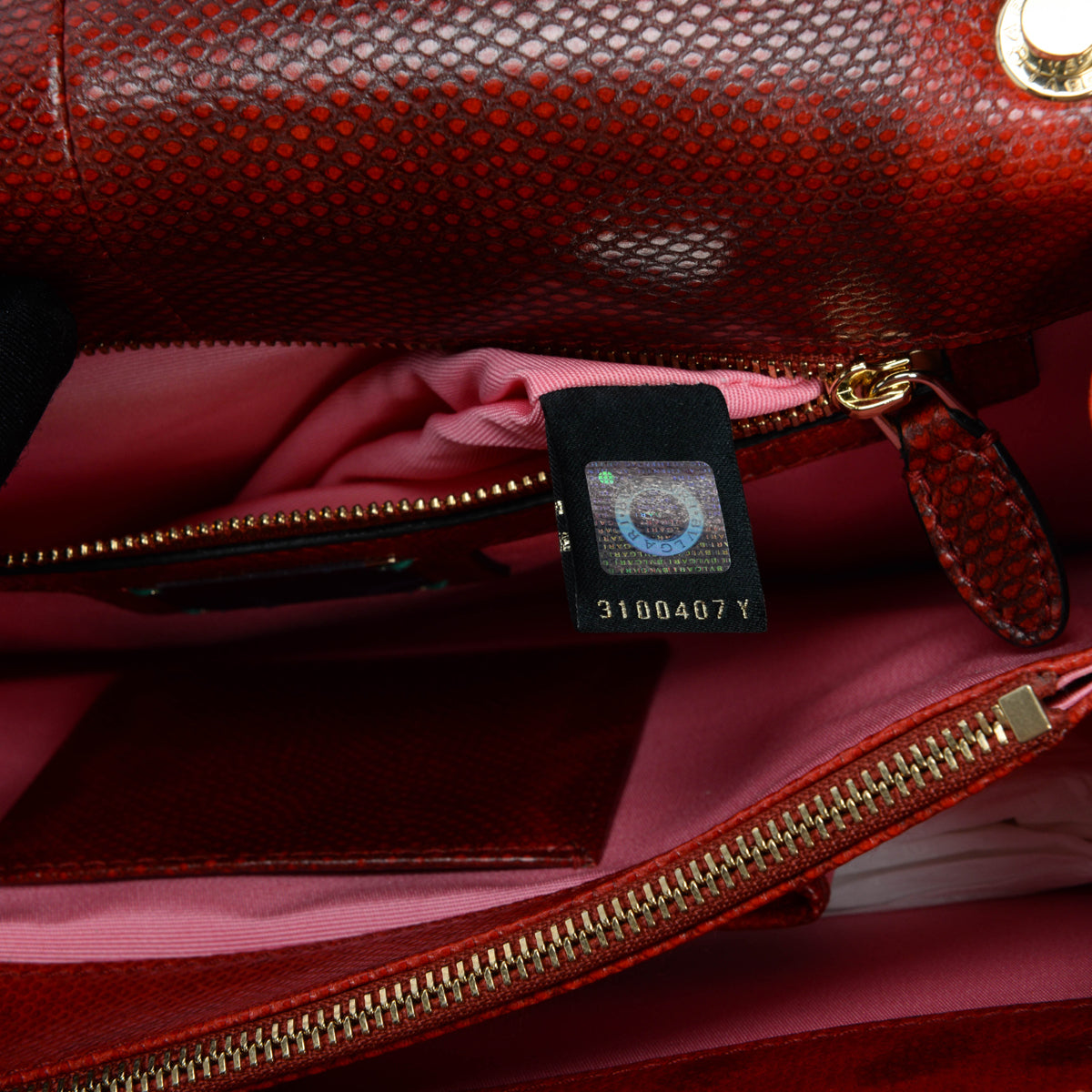 Bulgari Carmine Red Karung Medium Serpenti Forever Bag
