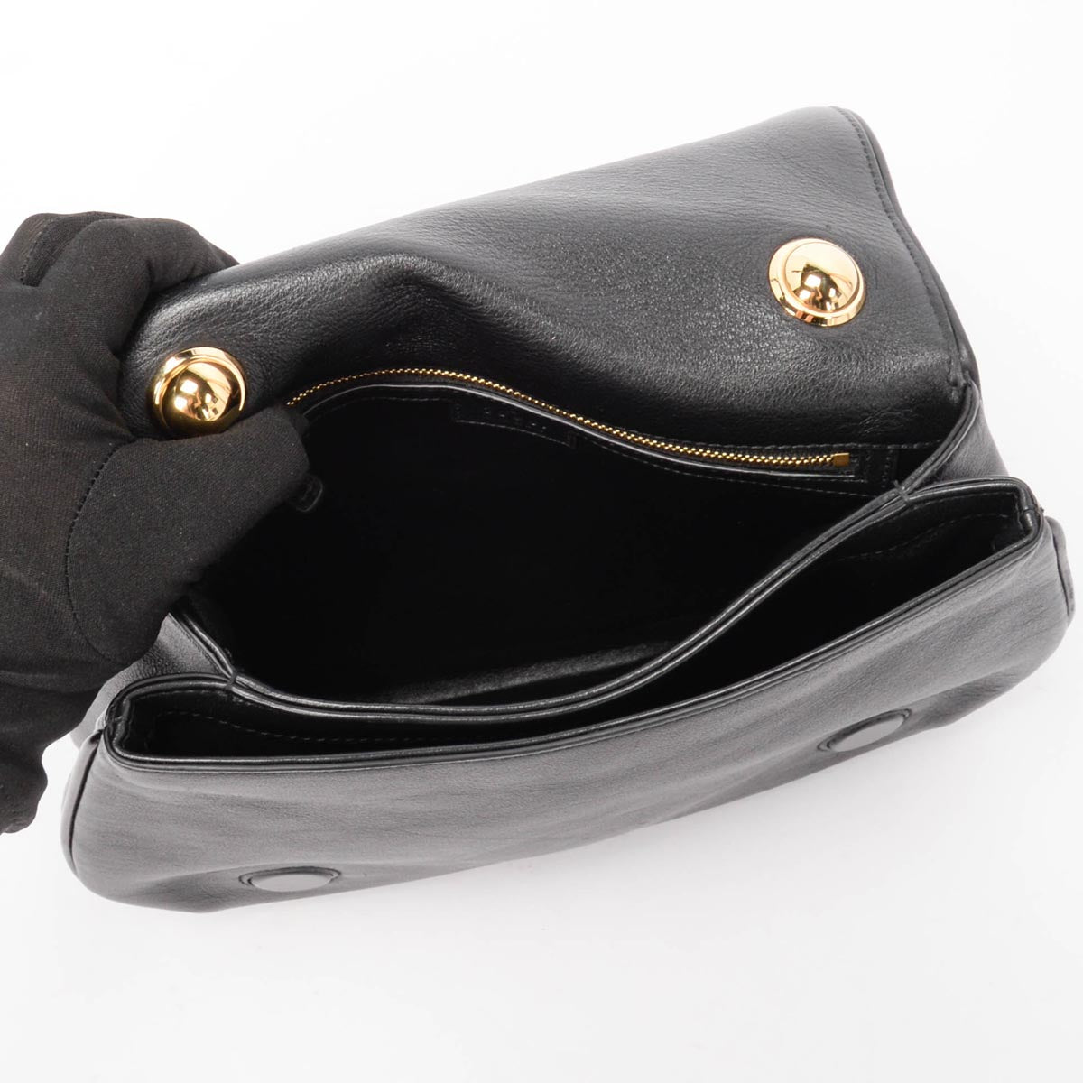 Gucci Black Roxy Calfskin Blondie Medium Shoulder Bag