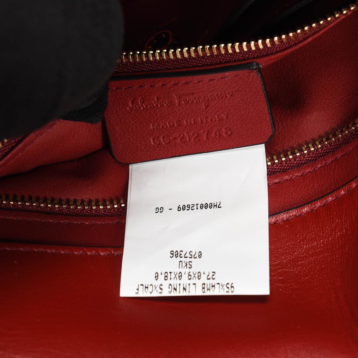Ferragamo Red Sella Calfskin Aura Shoulder Bag