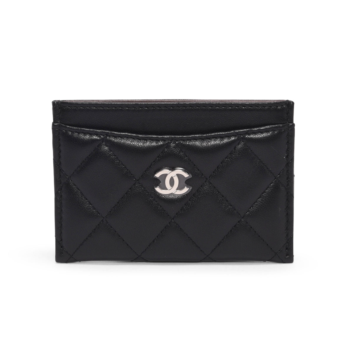 Chanel Black Quilted Lambskin Classic CC Card Holder