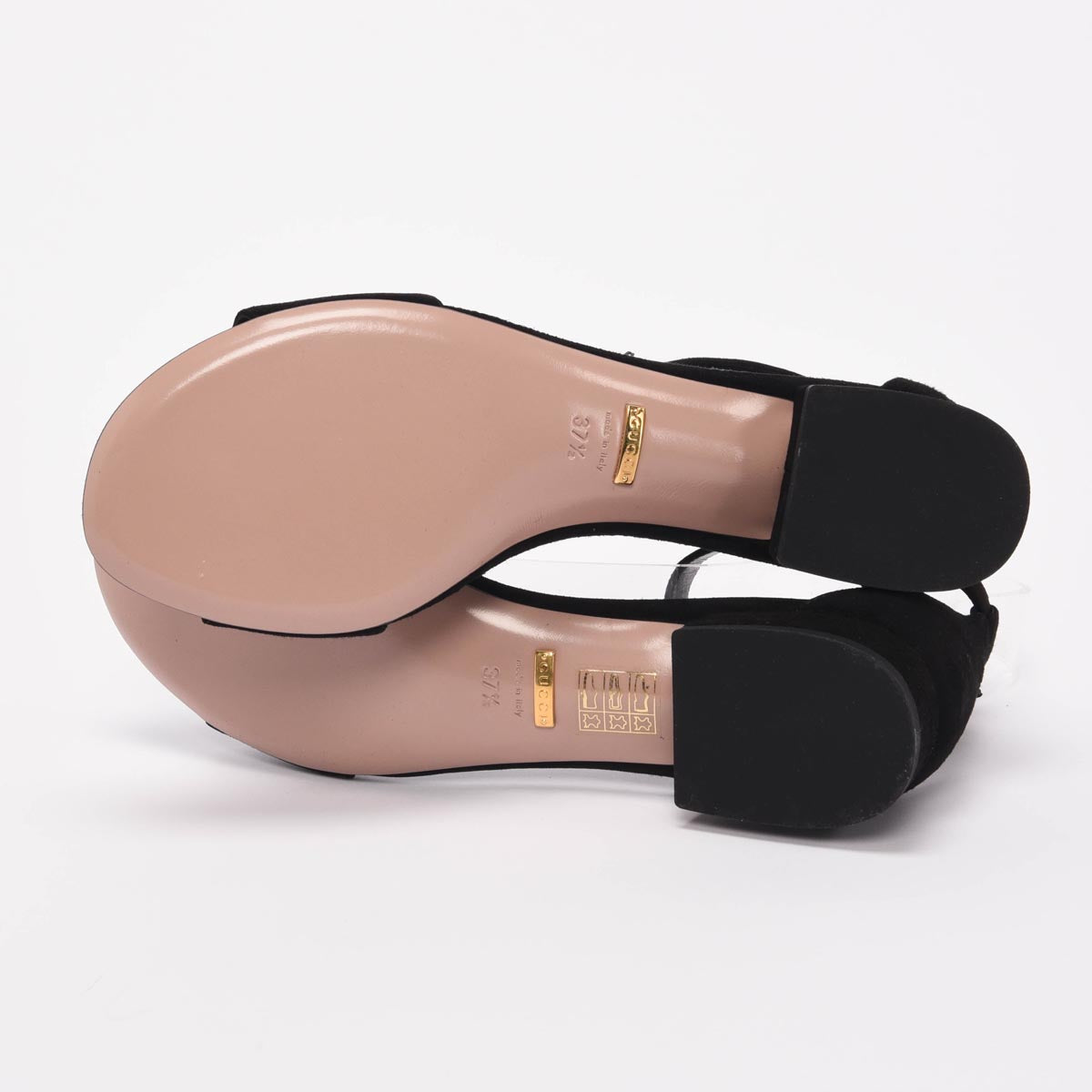 Gucci Black Suede Horsebit Sandals 37.5