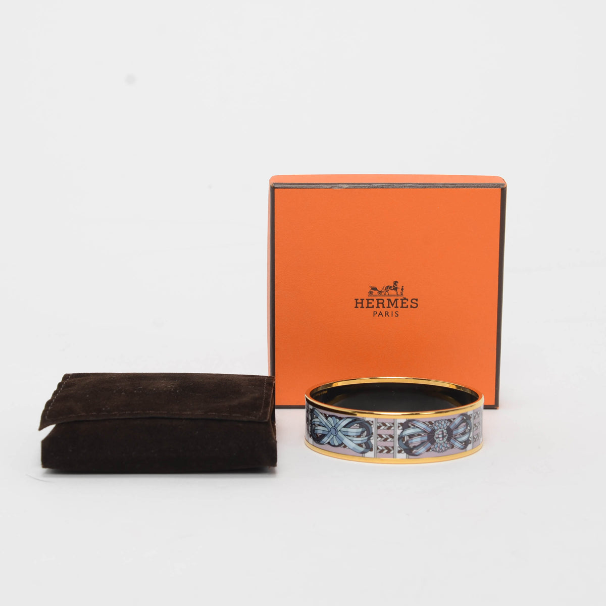 Hermes Pink Enamel Rubans de Cheval Bangle GHW