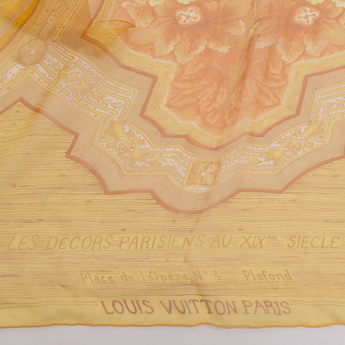 Louis Vuitton Yellow Chiffon Les Decors Parisiens Scarf