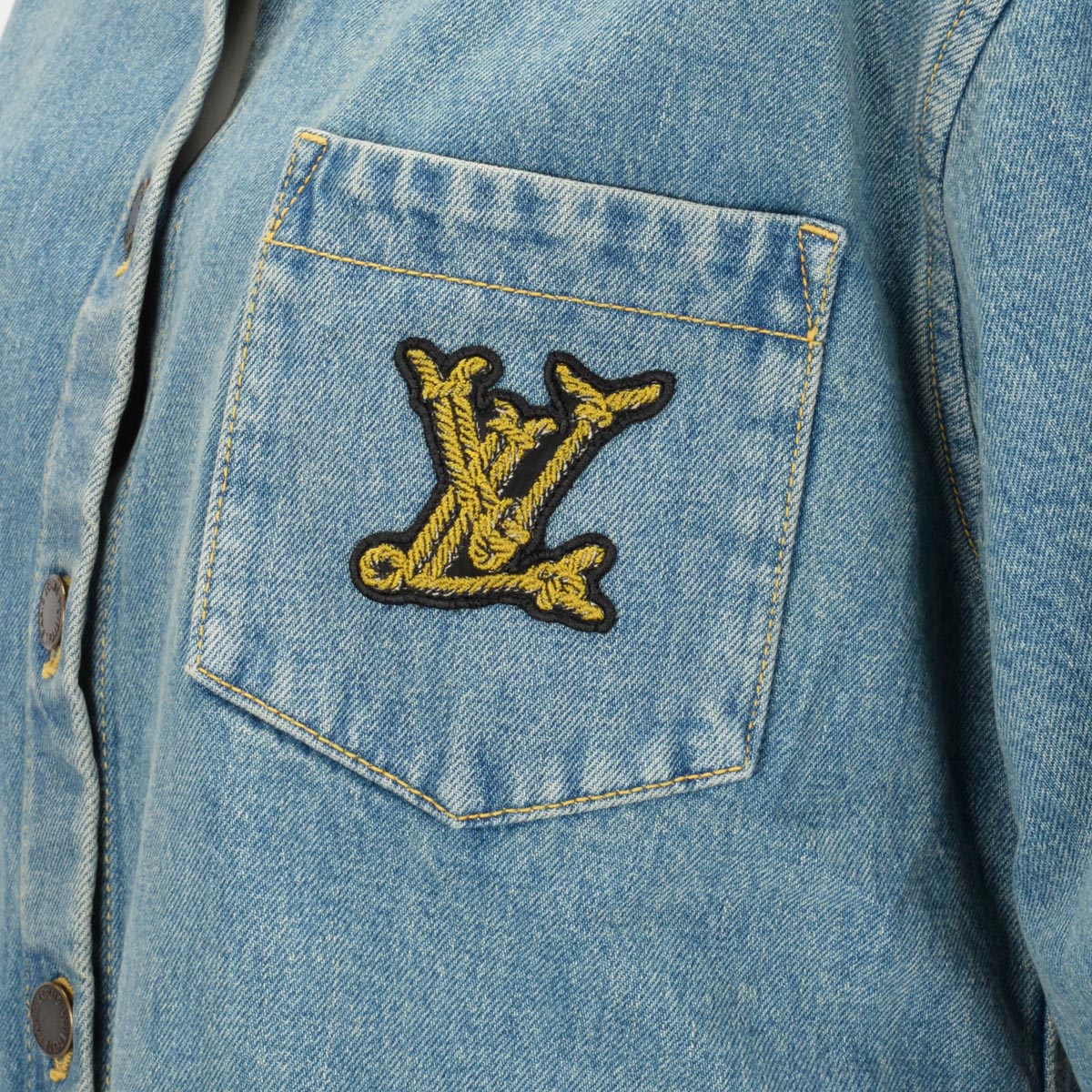 Louis Vuitton Blue Denim Boxy Shirt FR 34