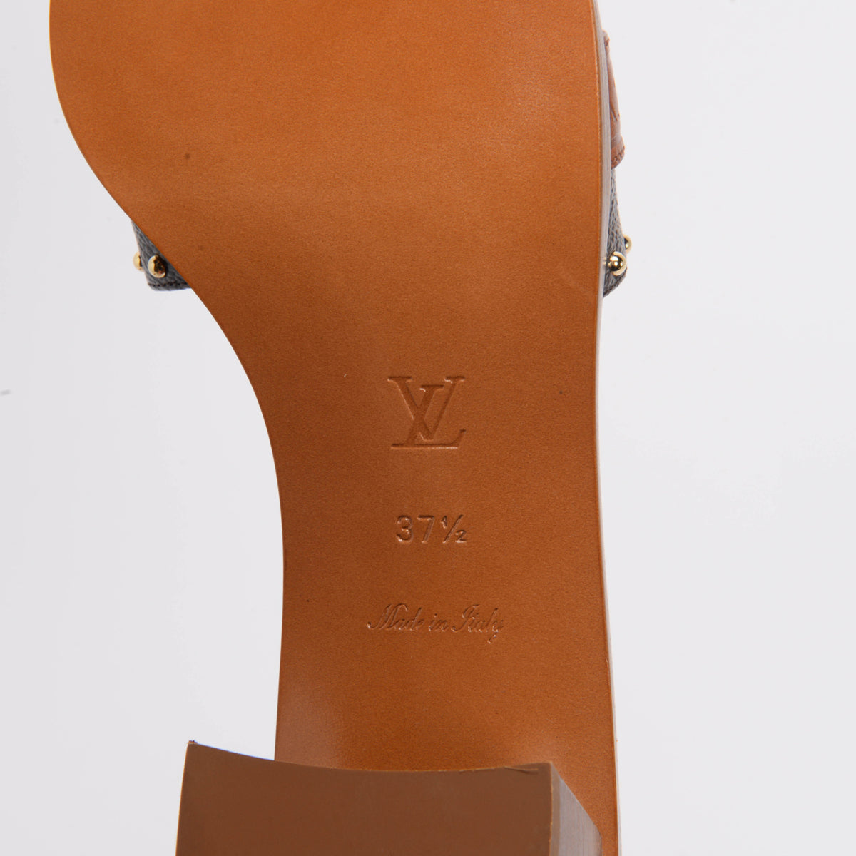 Louis Vuitton Tan Monogram Lockit Mules 37.5