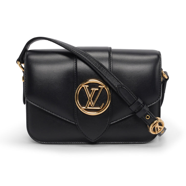 Louis Vuitton Black Calfskin Pont 9 MM Bag