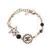 Chanel Gold Pearl & Crystal CC Flower Charm Bracelet - Blue Spinach
