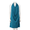 Bottega Veneta Blue Shine Knit Halter Neck Dress XL - Blue Spinach