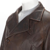 Zegna Brown Burnished Leather Belted Trench Coat 50 - Blue Spinach