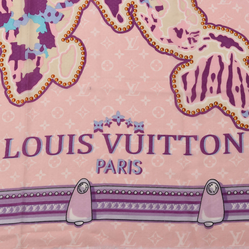 Louis Vuitton Pink & Purple Cashmere World Square Shawl 86.5 - Blue Spinach