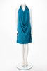 Bottega Veneta Blue Shine Knit Halter Neck Dress XL - Blue Spinach