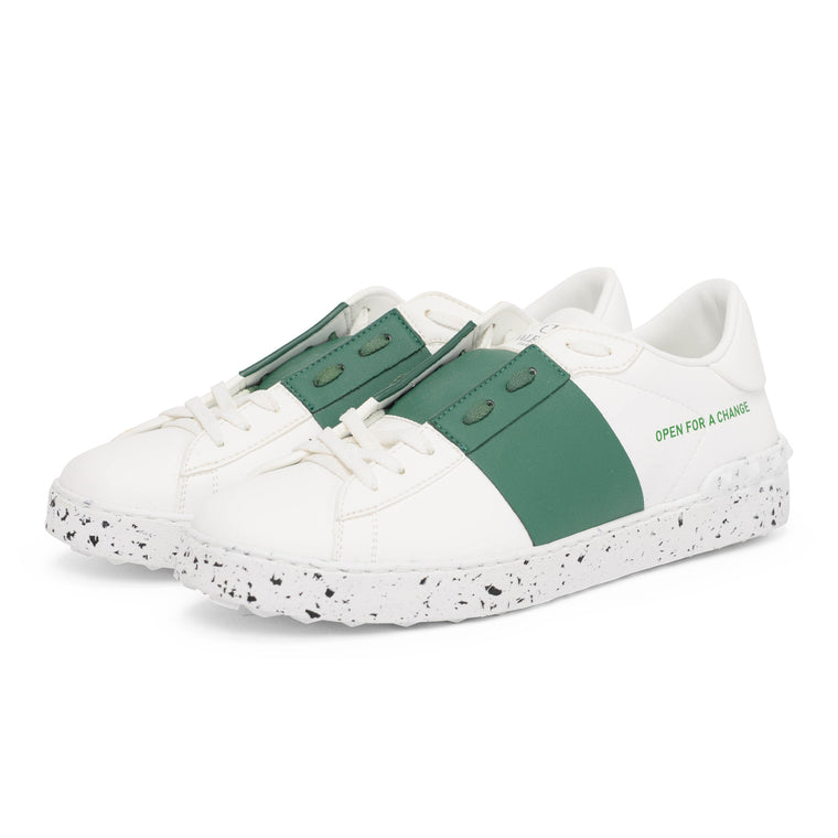 Valentino White Leather Open For Change Sneakers 41.5