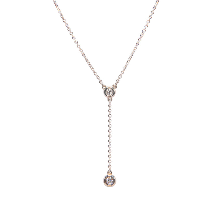 Tiffany & Co Silver Elsa Peretti Diamonds By The Yard Necklace