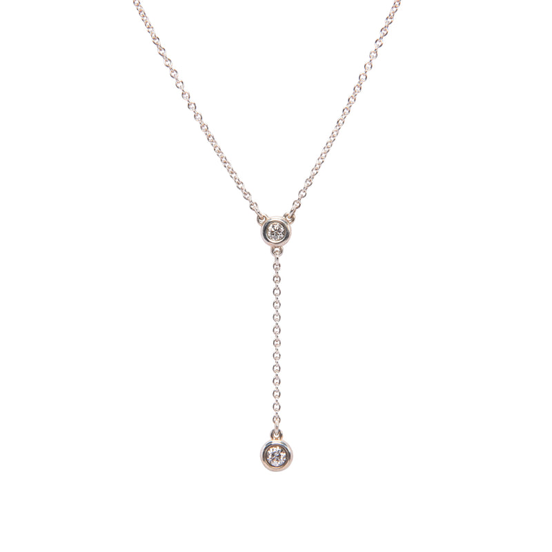 Tiffany & Co Silver Elsa Peretti Diamonds By The Yard Necklace - Blue Spinach