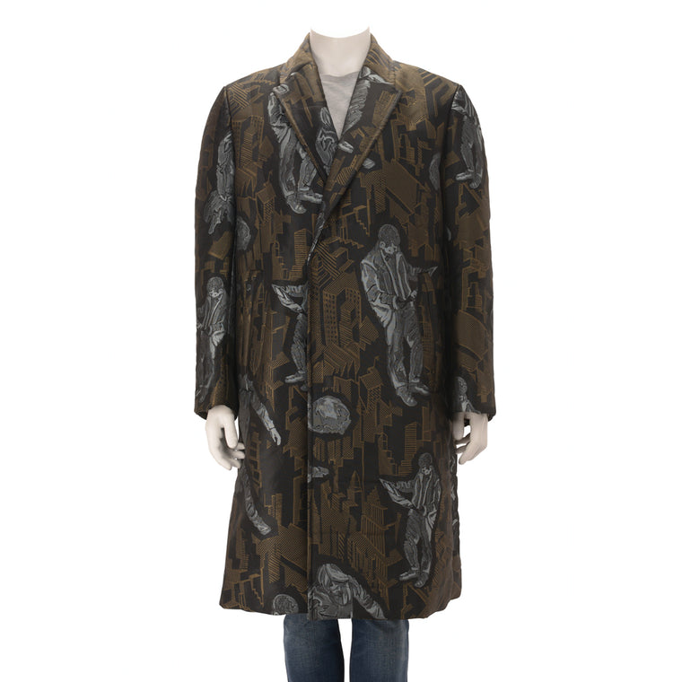Zegna Couture Bronze Jacquard Padded Coat M