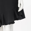 Dior Black Silk Crepe Ruffle Hem Skirt FR 40 - Blue Spinach