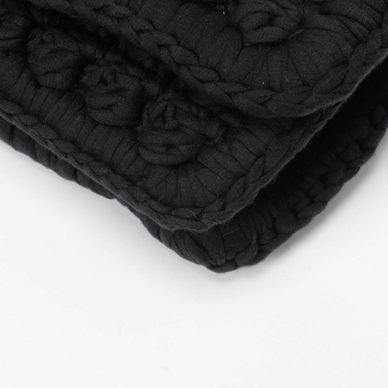 Bottega Veneta Black Crochet Chain Shoulder Bag - Blue Spinach