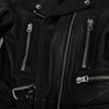 Acne Studios Black Leather Biker Jacket FR 32 - Blue Spinach