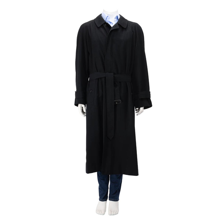 Burberry Black Microfibre Removable Liner Trench Coat 42