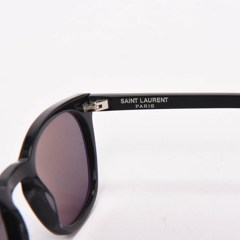 Saint Laurent Black Round Sunglasses - Blue Spinach