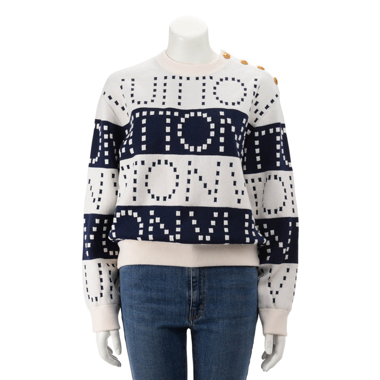 Louis Vuitton Navy Signature Chunky Stripes Sweater M