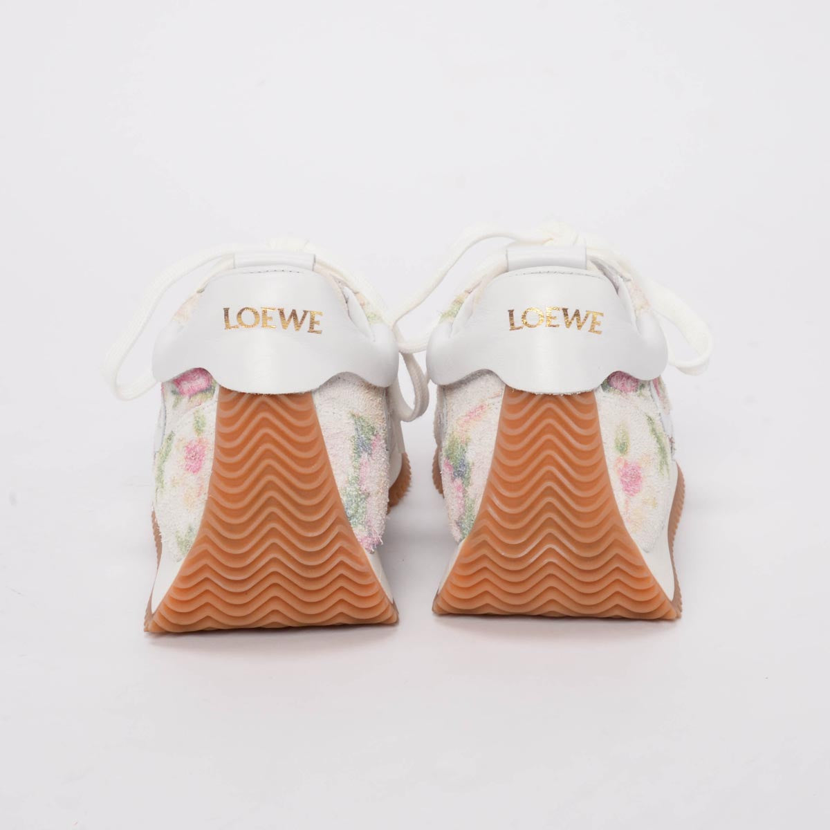 Loewe Floral Print Suede Flow Runner Sneakers 37
