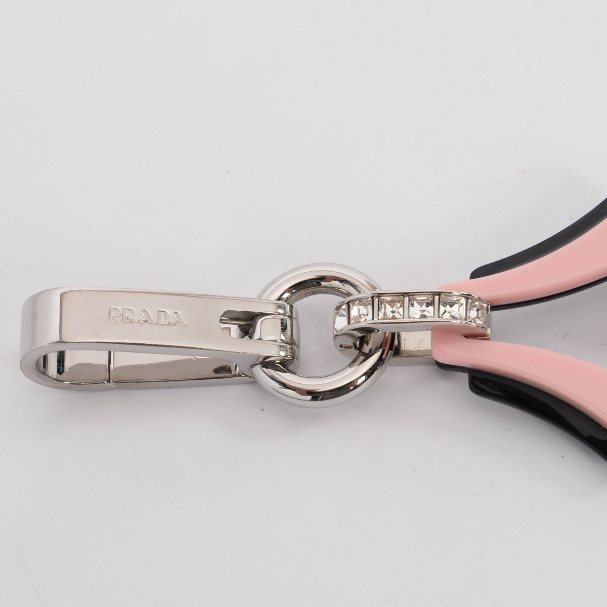 Prada Petal Pink Plexiglass Art Deco Crystal Bag Strap