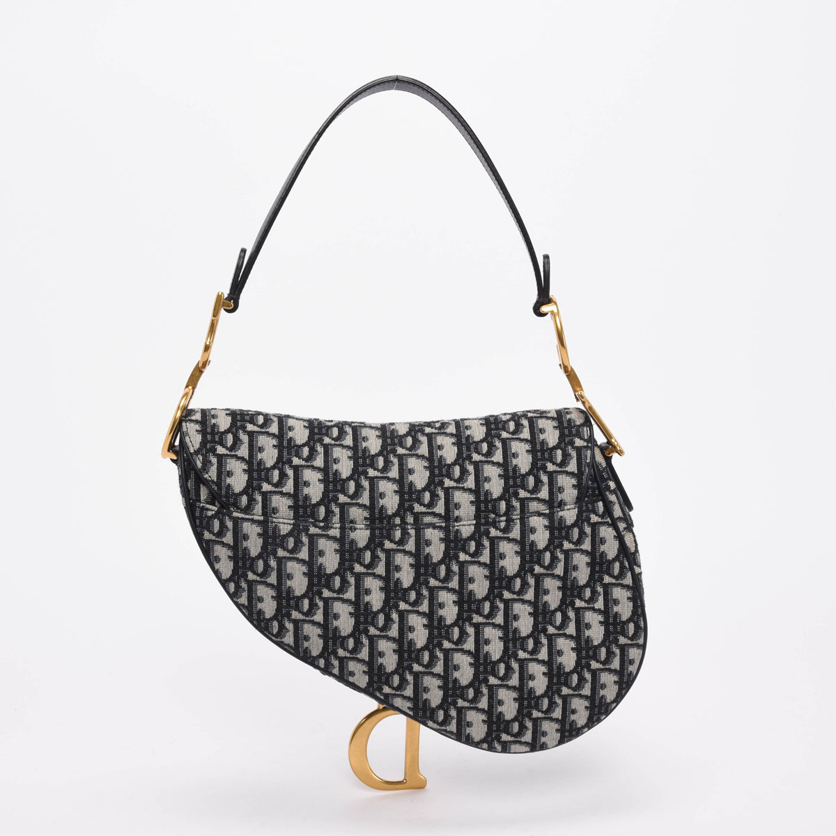 Dior Blue Oblique Jacquard Saddle Bag