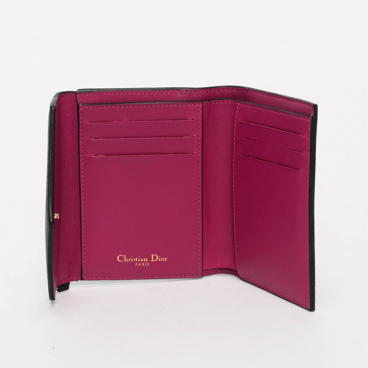 Dior Black Grained Calfskin Diorissimo Envelope Wallet