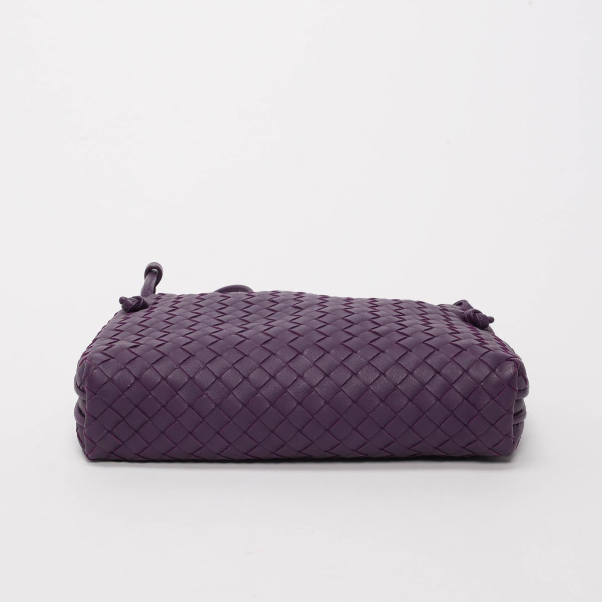 Bottega Veneta Purple Intrecciato Nodini Cross Body Bag