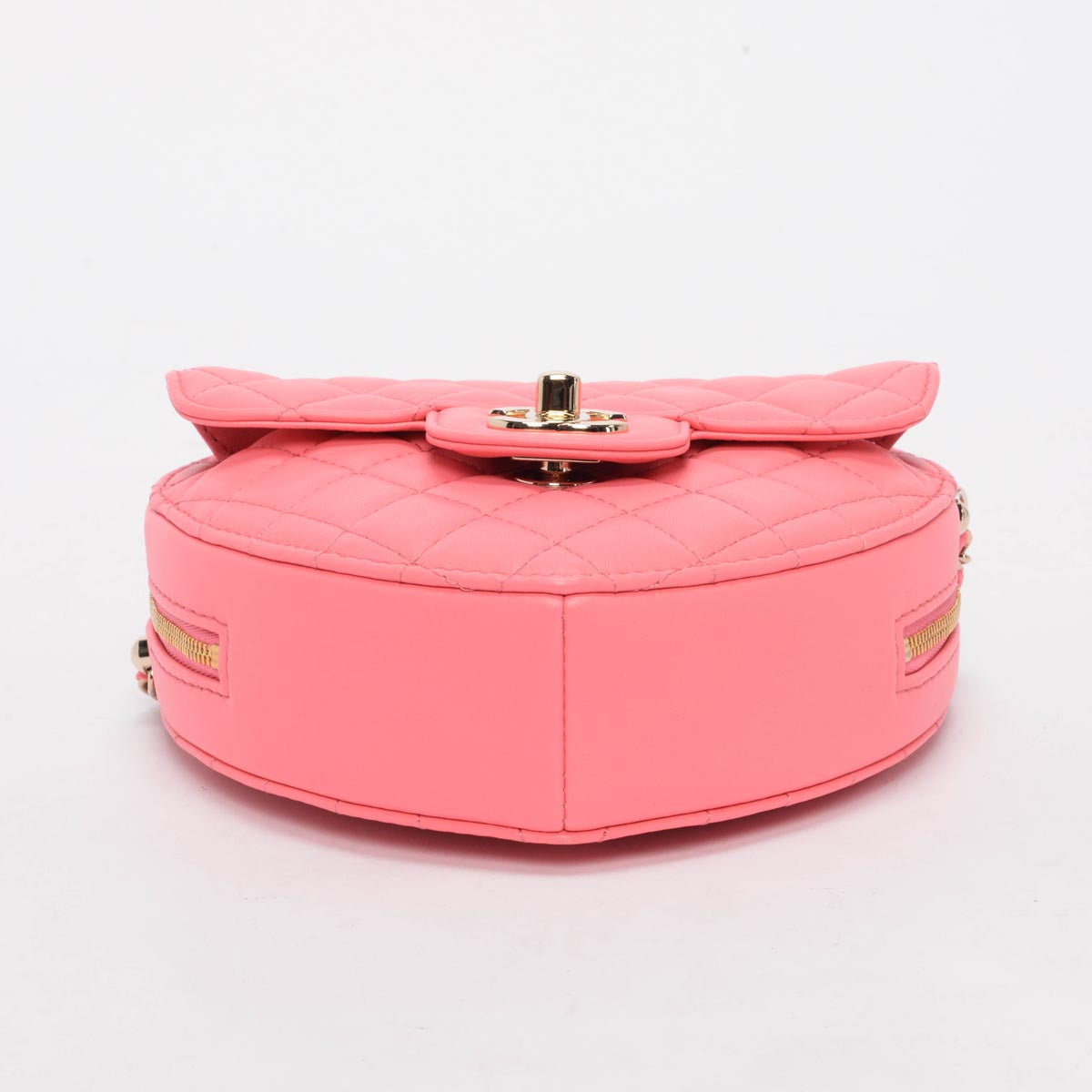 Chanel Pink Quilted Lambskin CC In Love Heart Bag