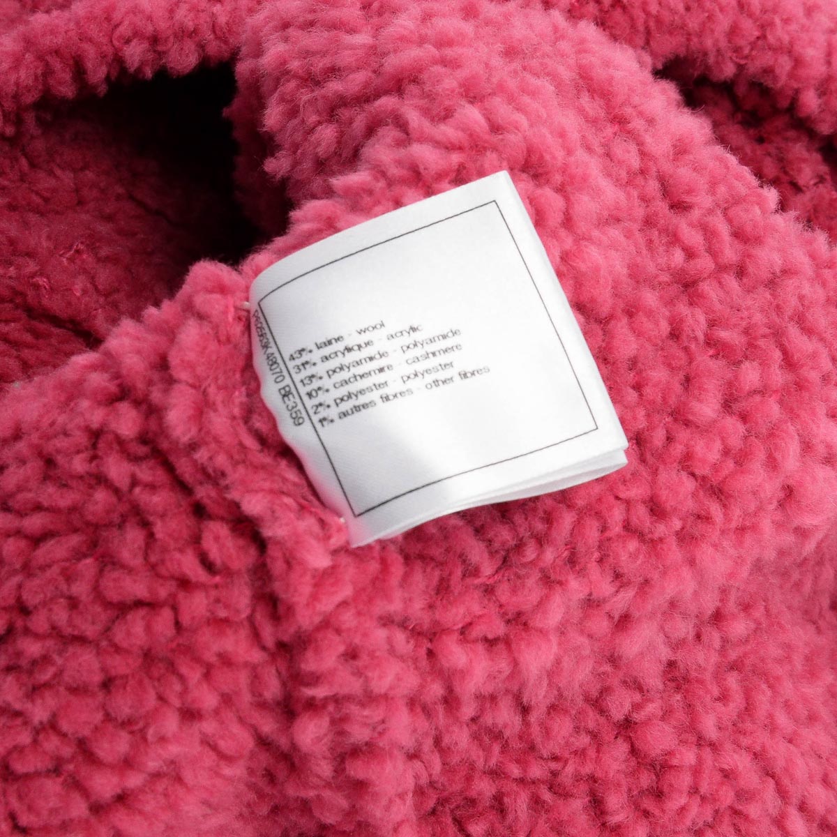 Chanel Pink Wool CC Teddy Sweater FR 44