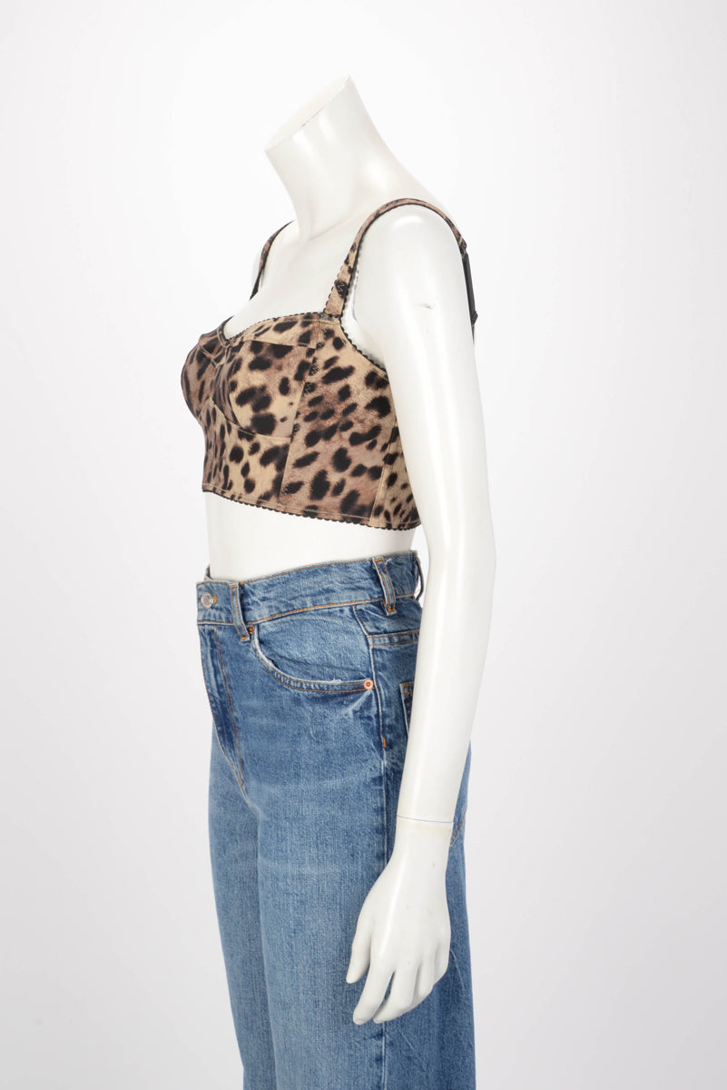 Dolce & Gabbana x Skims Leopard Jersey Bralette Top M