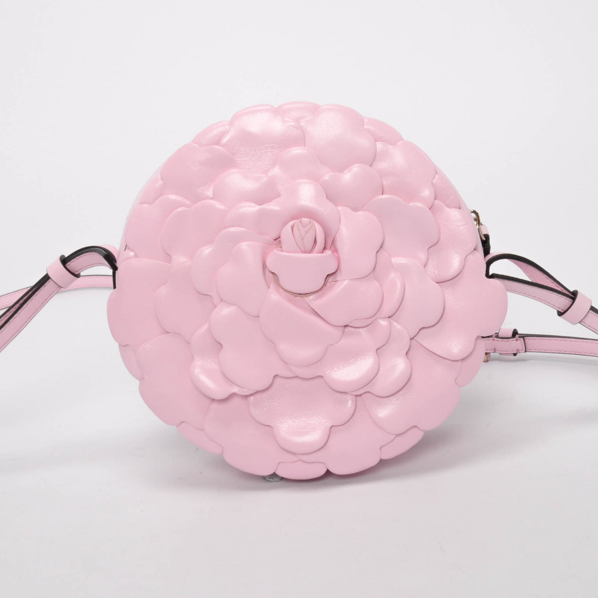 Valentino Pink Lambskin 03 Rose Edition Atelier Round Cross Body Bag