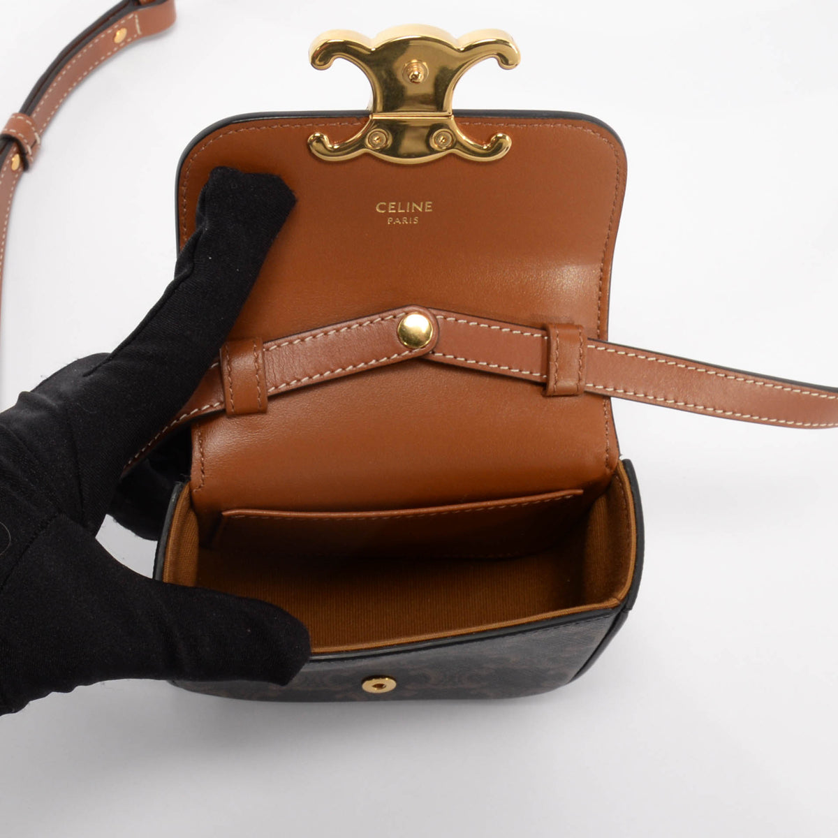 Celine Tan Triomphe Canvas Mini Claude Mini Bag