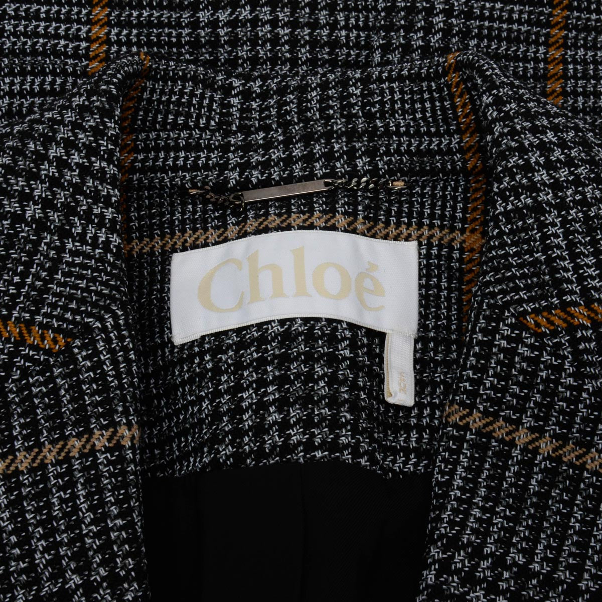 Chloe Grey Wool Blend Window Pane Check Coat