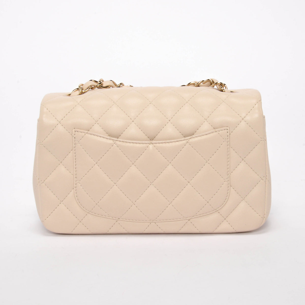 Chanel Ivory Lambskin Mini Rectangular Flap Bag