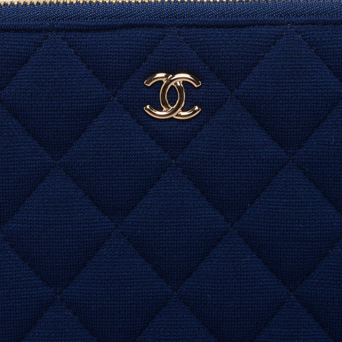 Chanel Cobalt Quilted Jersey Medium O-Case