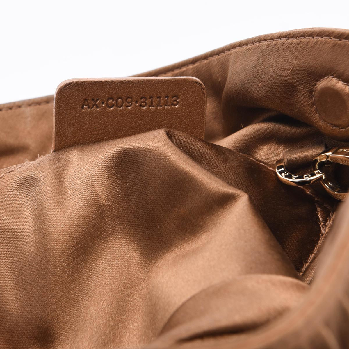 Bulgari Bronze Satin Plisse Clutch