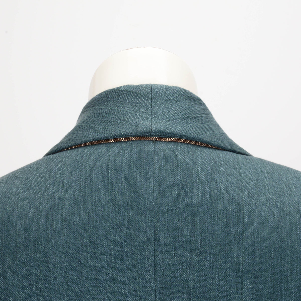 Brunello Cucinelli Teal Linen & Cotton One Button Blazer IT 42