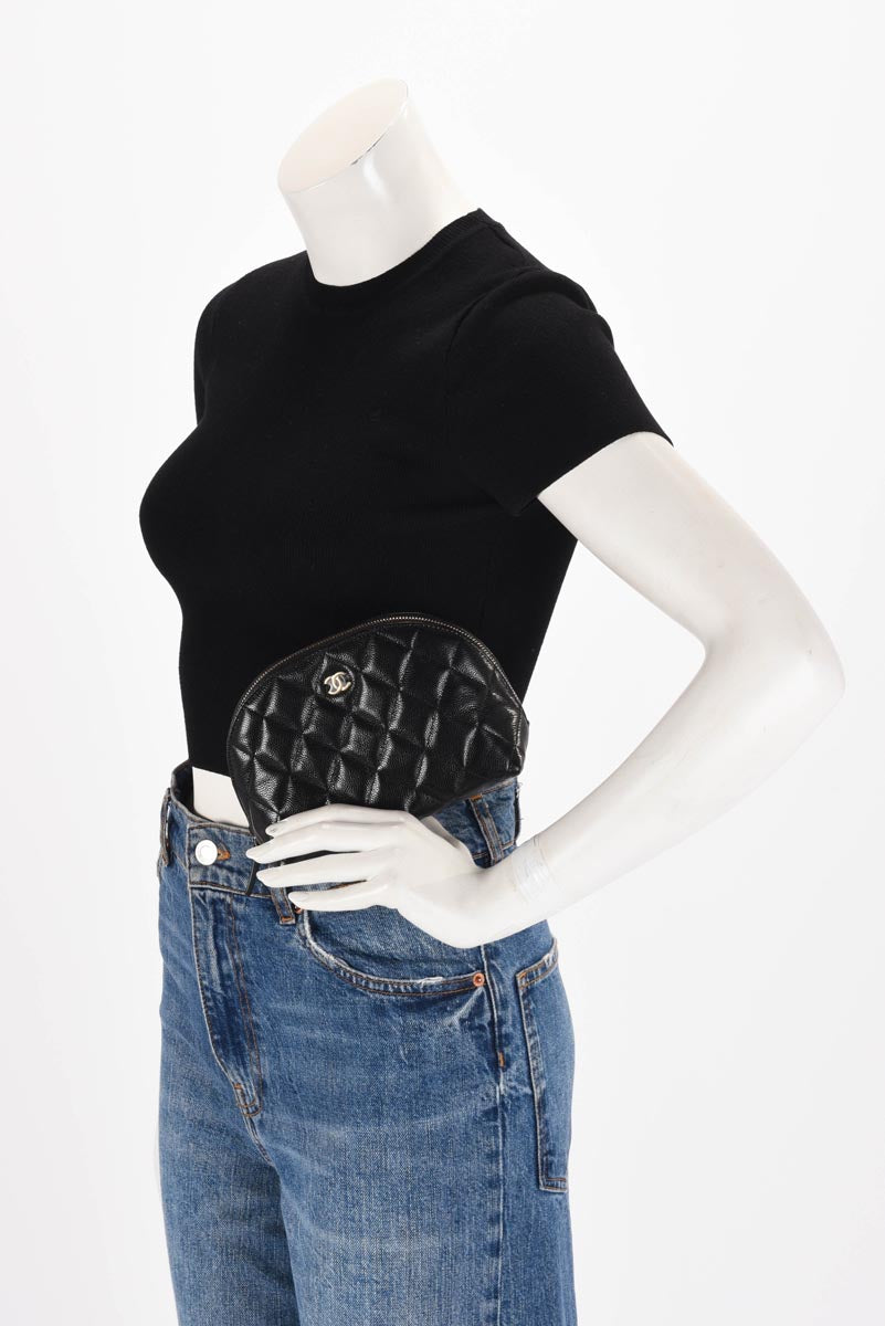 Chanel Black Caviar CC Cosmetic Case