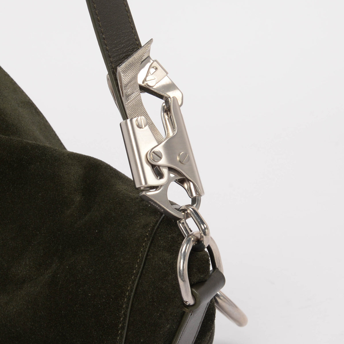 Burberry Dark Green Suede Small Knight Shoulder Bag