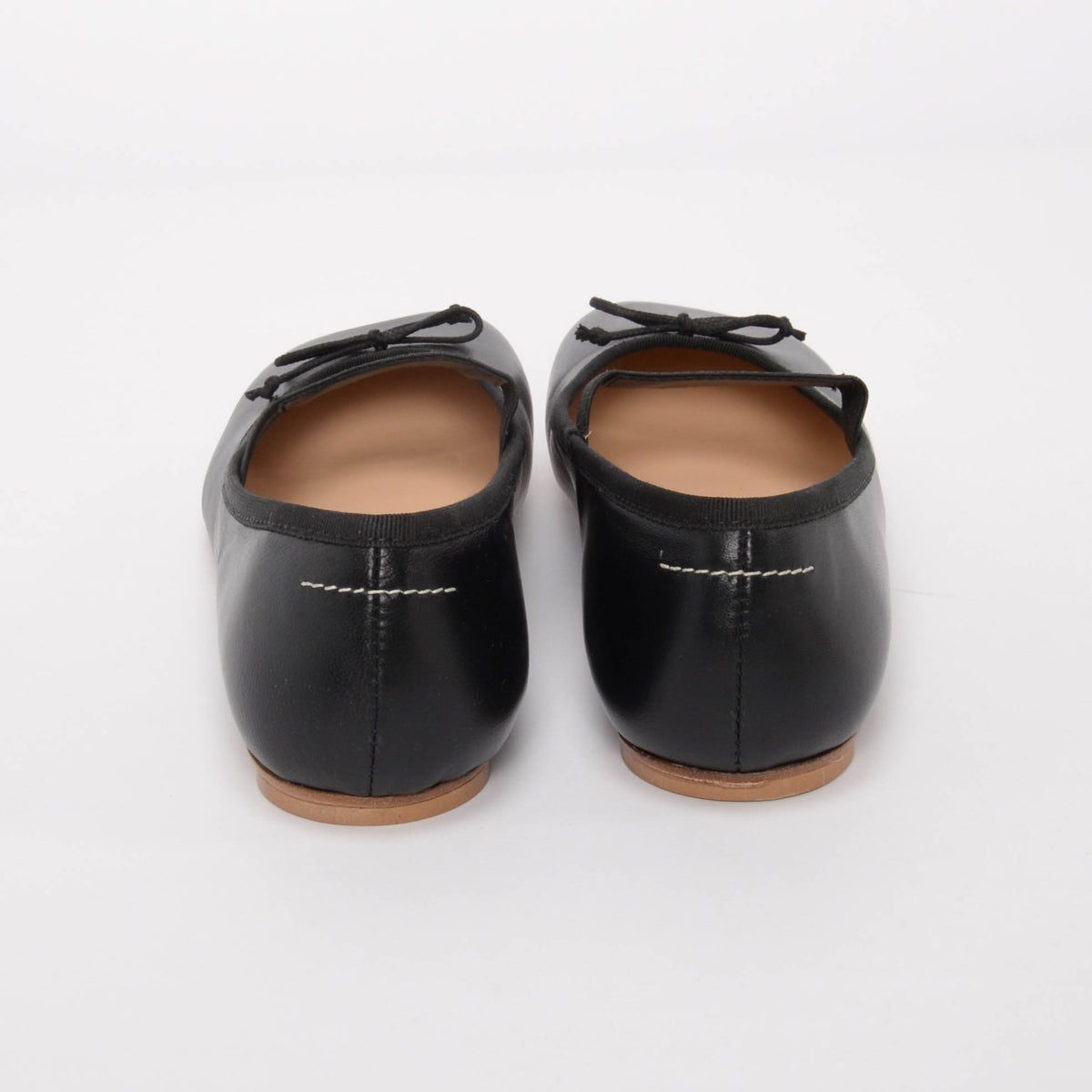 Maison Margiela MM6 Black Leather Anatomic Flats 39