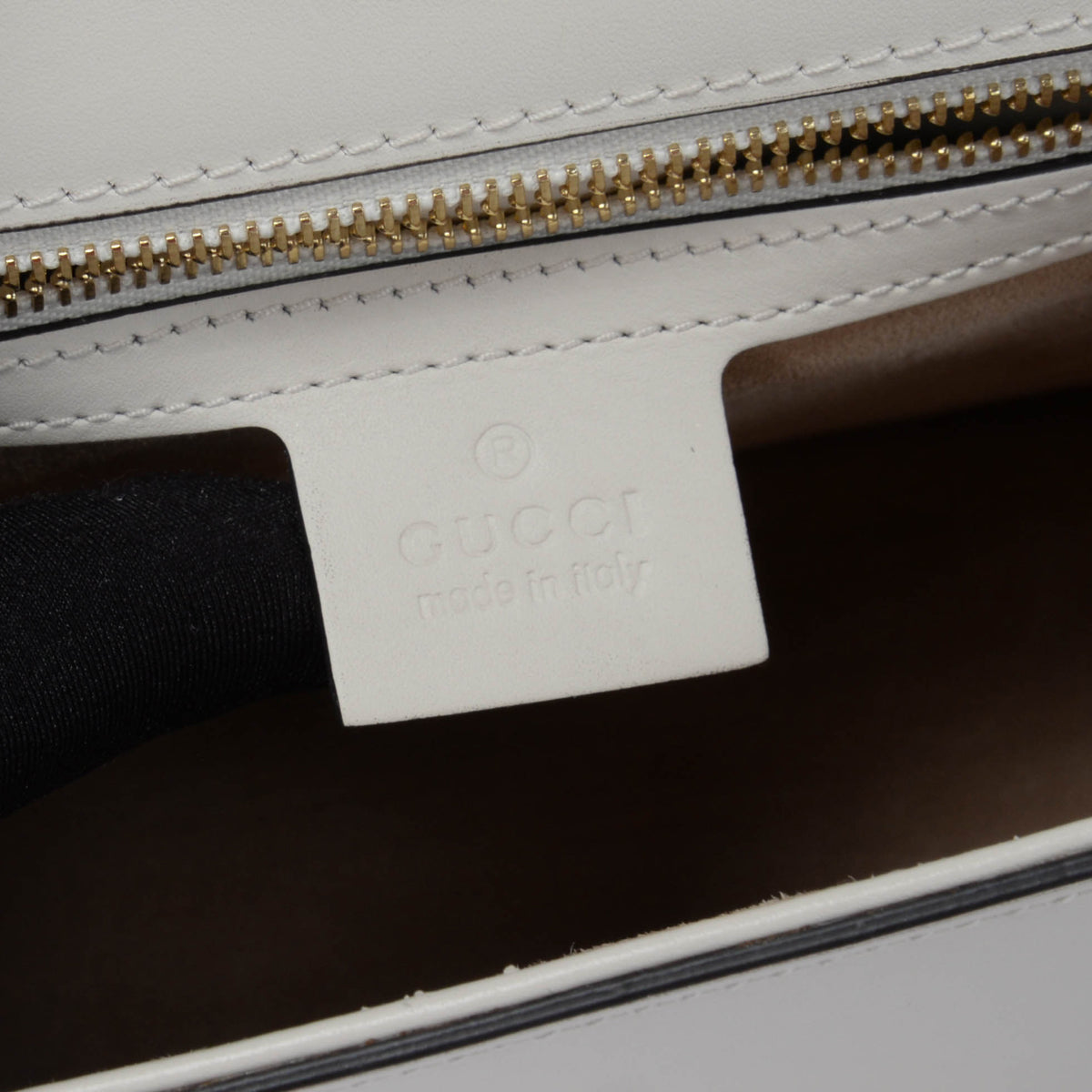 Gucci White Calfskin Small Sylvie Shoulder Bag
