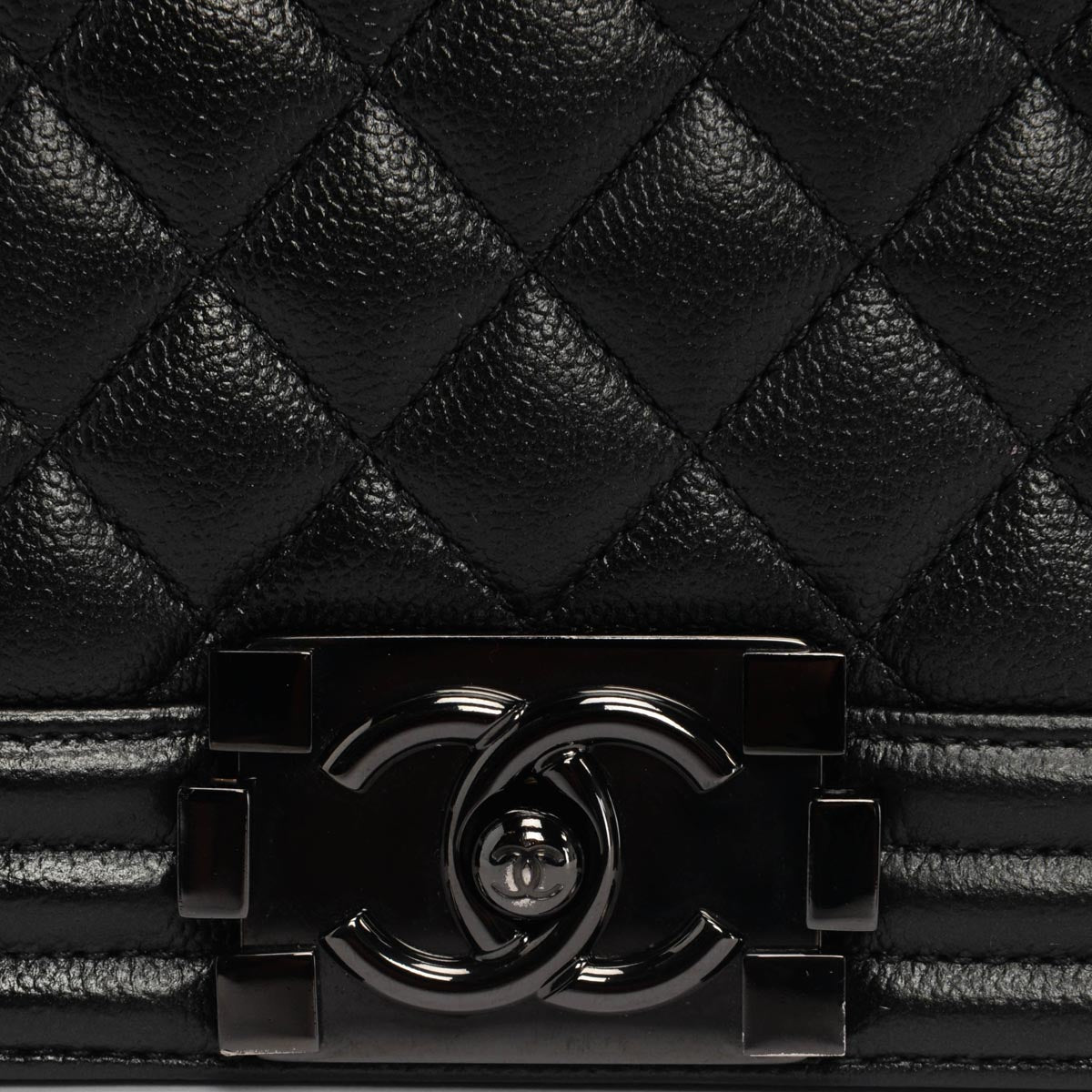 Chanel So Black Grained Calfskin Medium Boy Bag