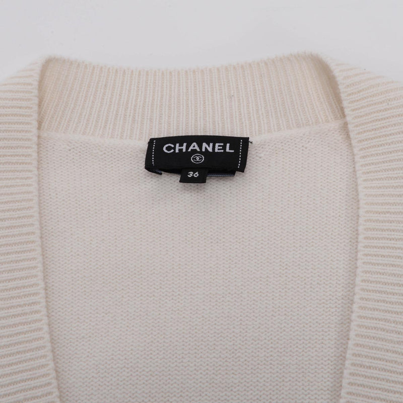 Chanel Cream Cashmere No. 5 Cruise Cardigan FR 36 - Blue Spinach