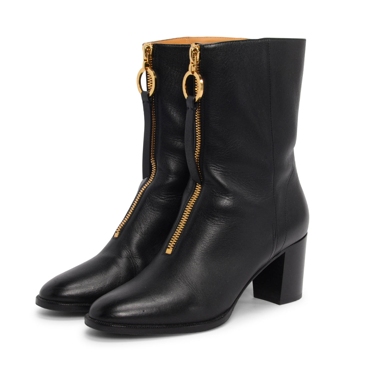 Dior Black Calfskin Effrontee Zip Ankle Boots 39