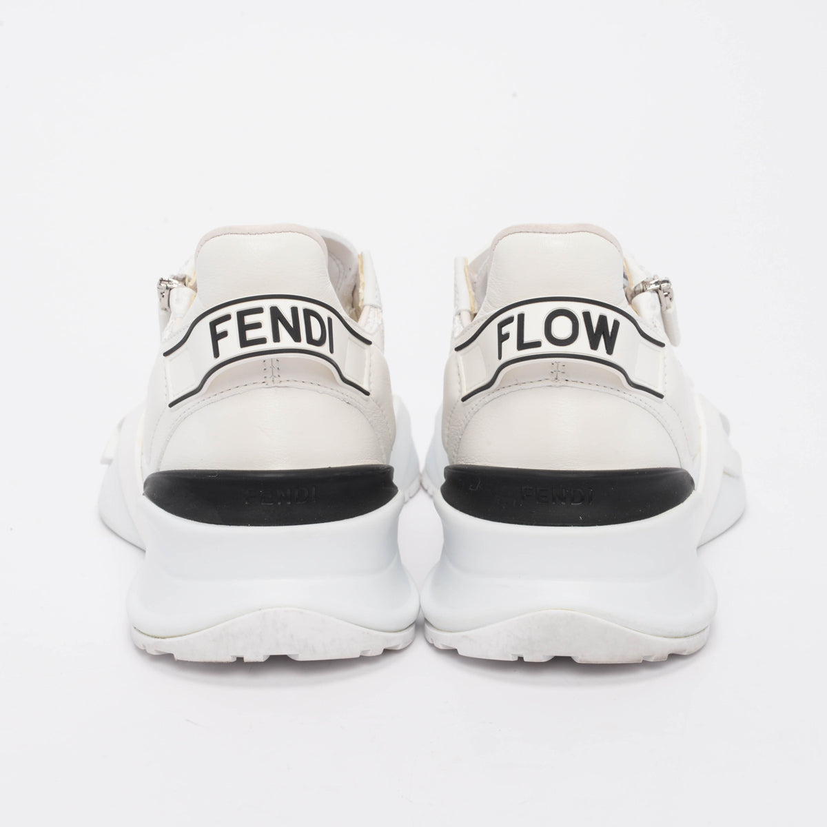 Fendi White Calfskin Fendi Flow Sneakers 39