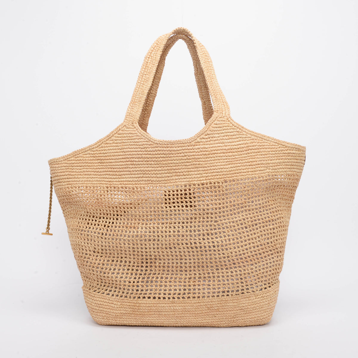 Saint Laurent Natural Raffia Icare Tote